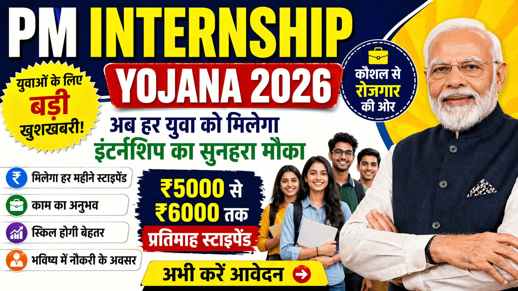 PM Internship Yojana 2026: युवाओं के लिए बड़ा मौका, जानें पूरी जानकारी