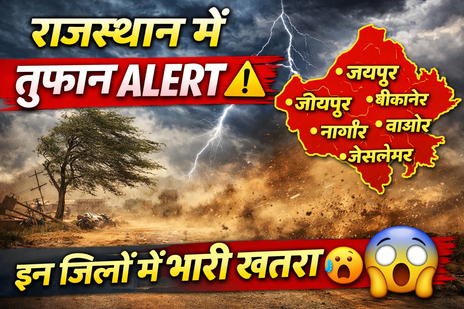 राजस्थान में आंधी-बारिश का अलर्ट